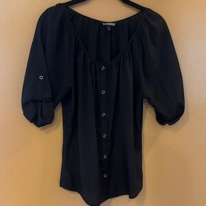 Express Black Puff Sleeve Blouse